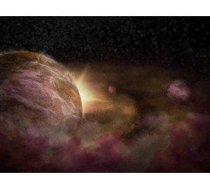 Три протопланеты у новорожденной звезды